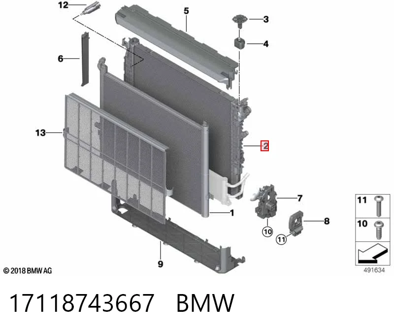 17118743667 BMW Радиатор основной