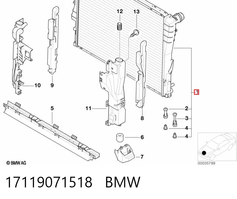 17119071518 BMW Радиатор основной