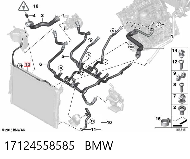 17124558585 BMW Шланг расширительного бачка верхний