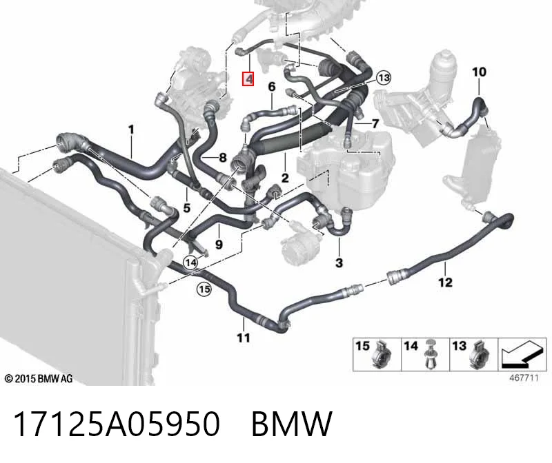 17125A05950 BMW Шланг термостата
