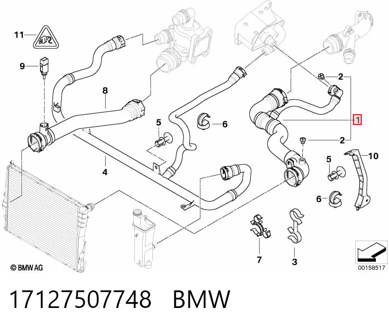 17127507748 BMW Шланг системы охлаждения