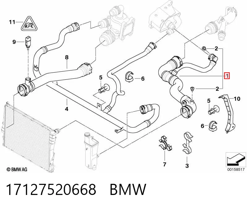 17127520668 BMW Шланг системы охлаждения