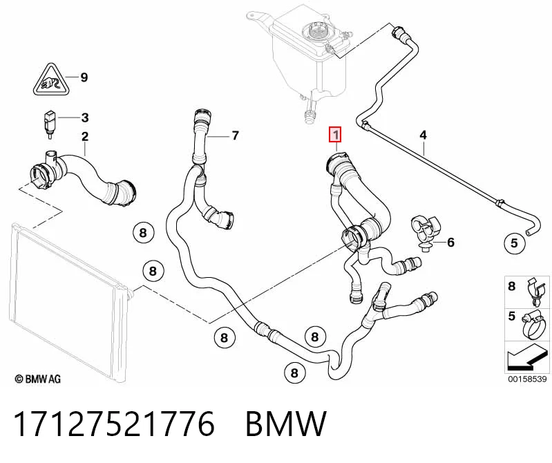 17127521776 BMW Шланг системы охлаждения