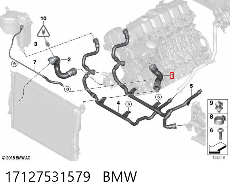 17127531579 BMW Шланг системы охлаждения