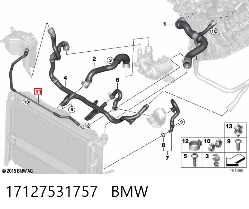 17127531757 BMW Шланг расширительного бачка верхний
