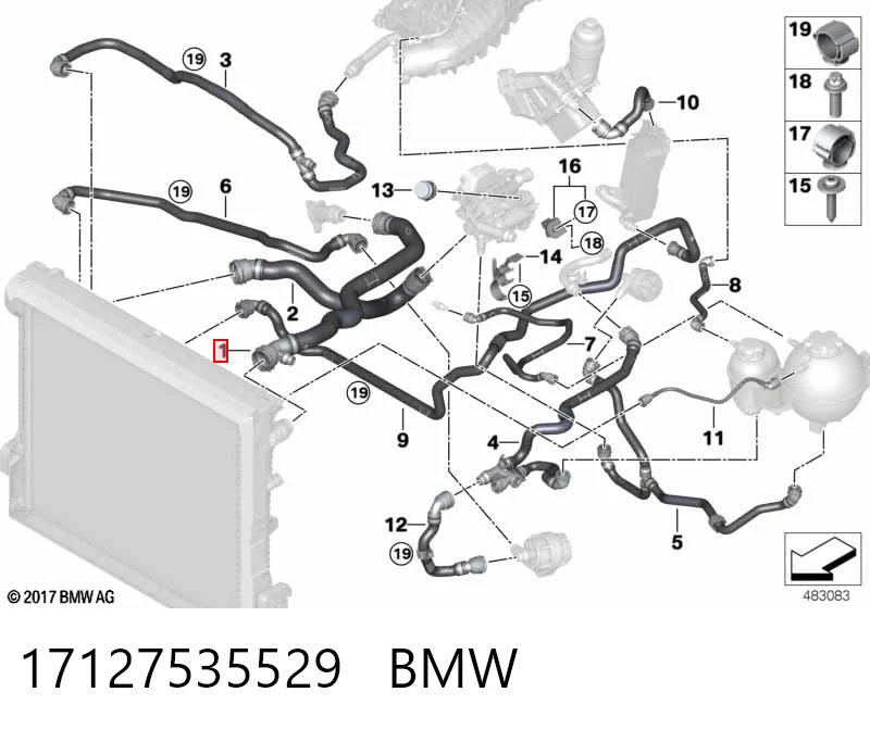 17127535529 BMW Шланг системы охлаждения
