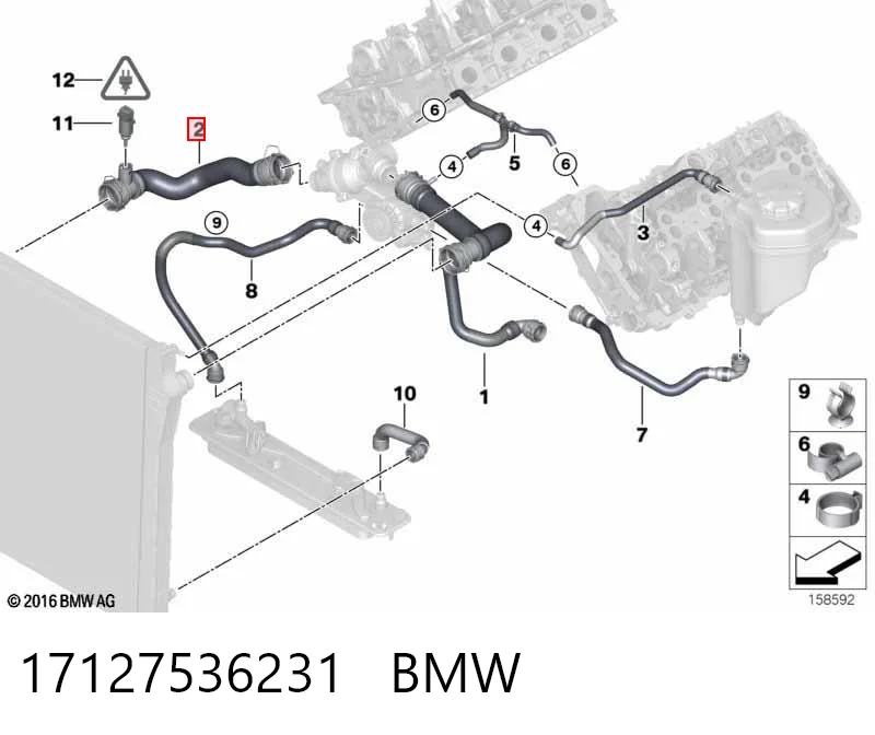 Патрубок радиатора 52349 Gates