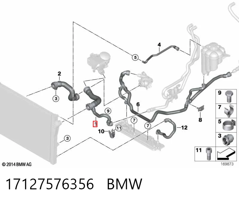 17127576356 BMW Шланг системы охлаждения