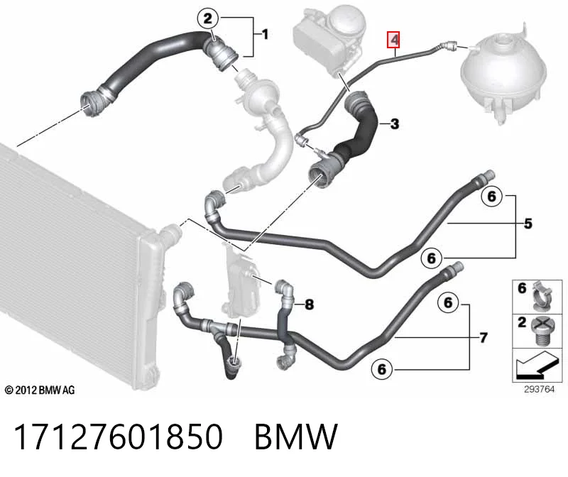 17127601850 BMW Шланг расширительного бачка верхний