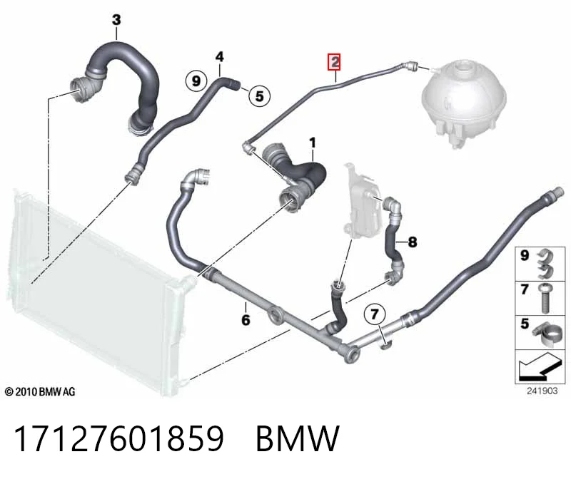 17127601859 BMW Шланг расширительного бачка верхний