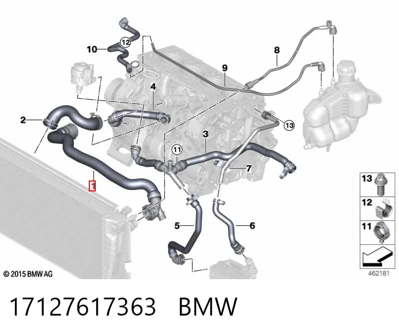 17127617363 BMW Шланг системы охлаждения