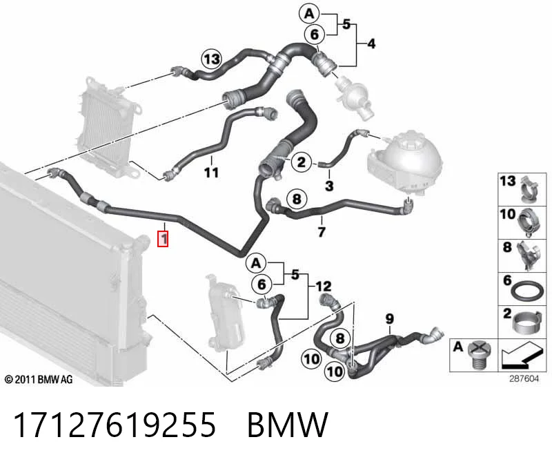 17127619255 BMW Шланг термостата