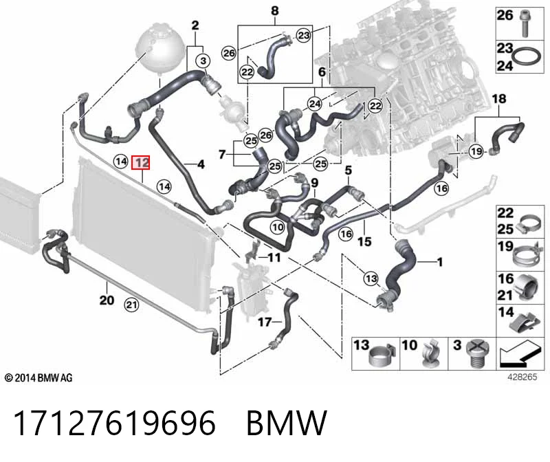 3M121017 AND Шланг расширительного бачка верхний