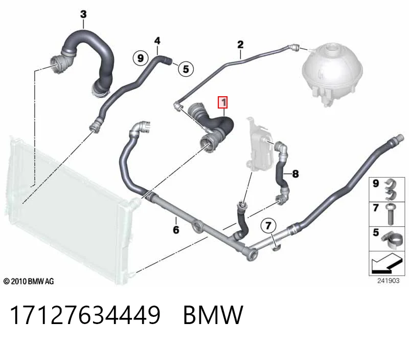 Шланг радиатора охлаждения AND 30121319 цена, от 26.72 USD