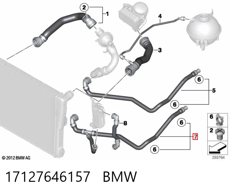 17127646157 BMW Шланг системы охлаждения
