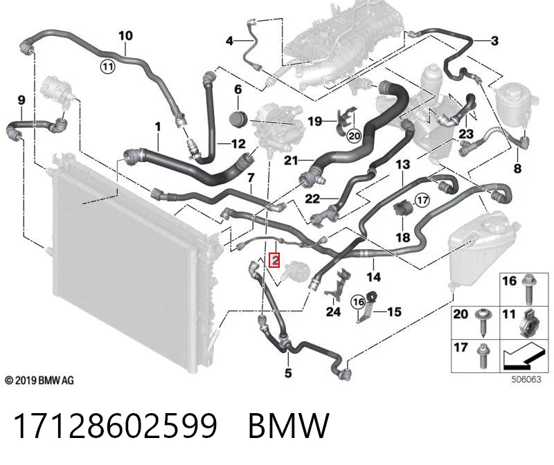 Шланг/патрубок системы охлаждения BMW 7 седан (G11, G12) (2015 - 2022) цена, от 50.68 USD
