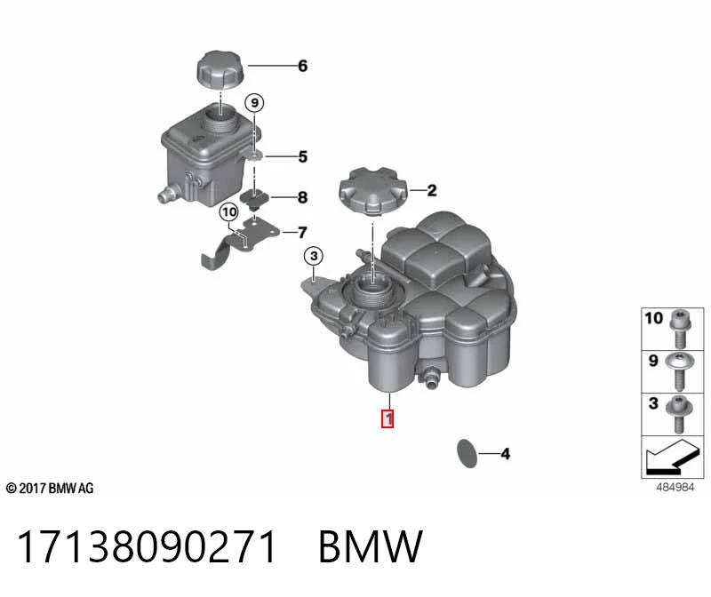 Купить 17138090271 Chrysler Водяной бачок системы охлаждения