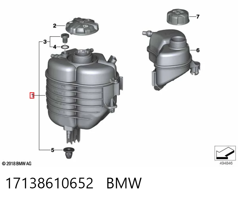 17138610652 BMW Расширительный бачок охлаждения