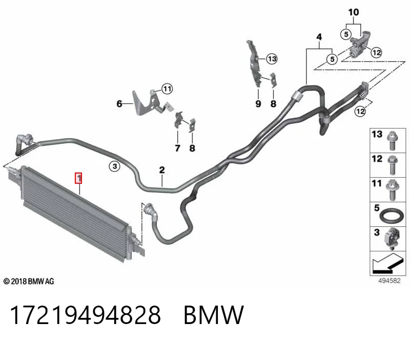 17219494828 BMW Радиатор охлаждения, АКПП
