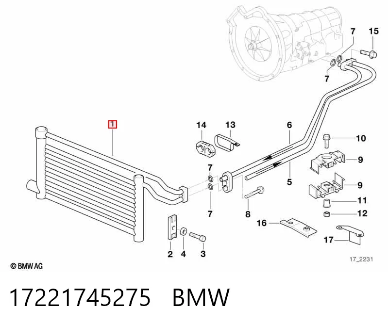 17221745275 BMW Радиатор охлаждения, АКПП