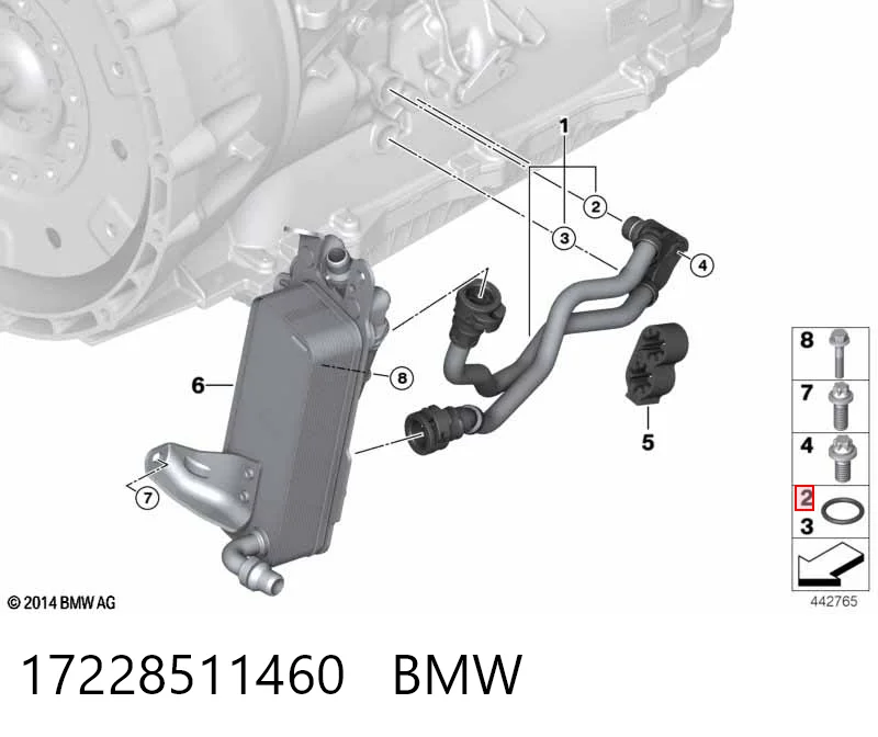 17228511460 BMW Прокладка радиатора масляного