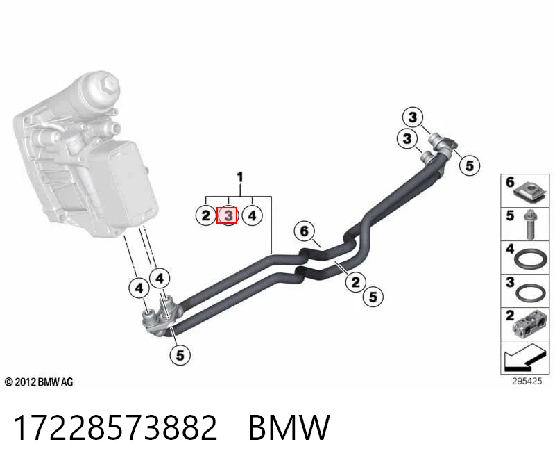 17228573882 BMW Прокладка радиатора масляного