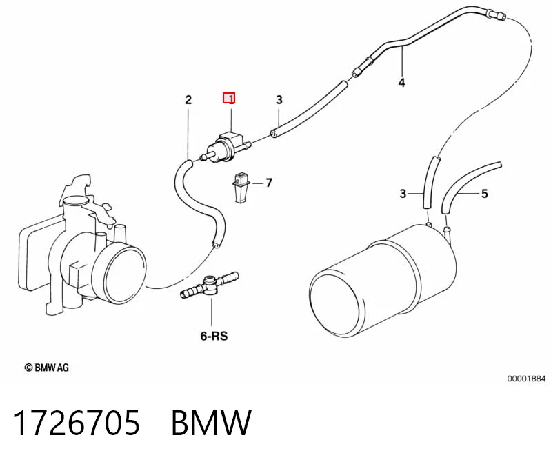 Клапан вентиляции газов топливного бака на BMW 3  E30