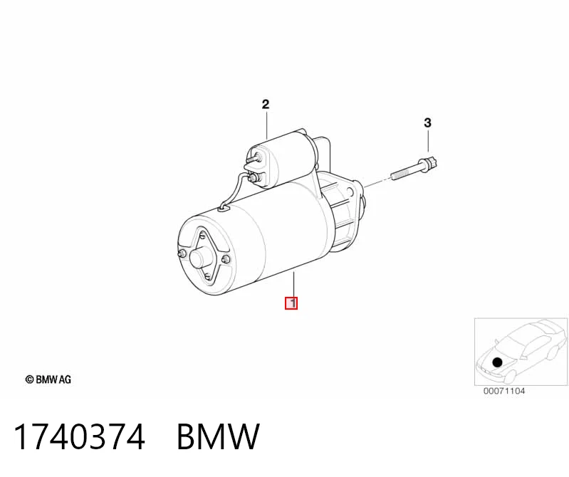 1740374 BMW Стартер автомобиля
