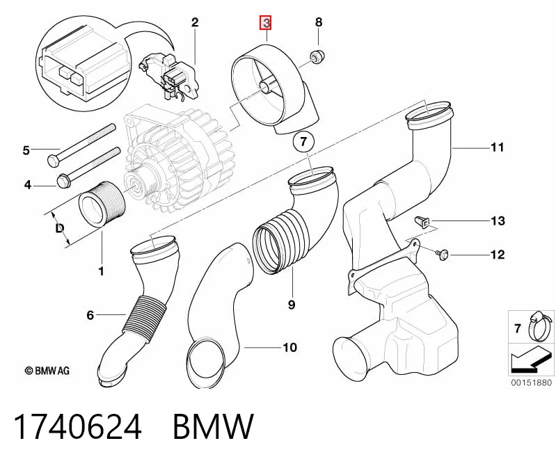 1740624 BMW Генератор автомобильный