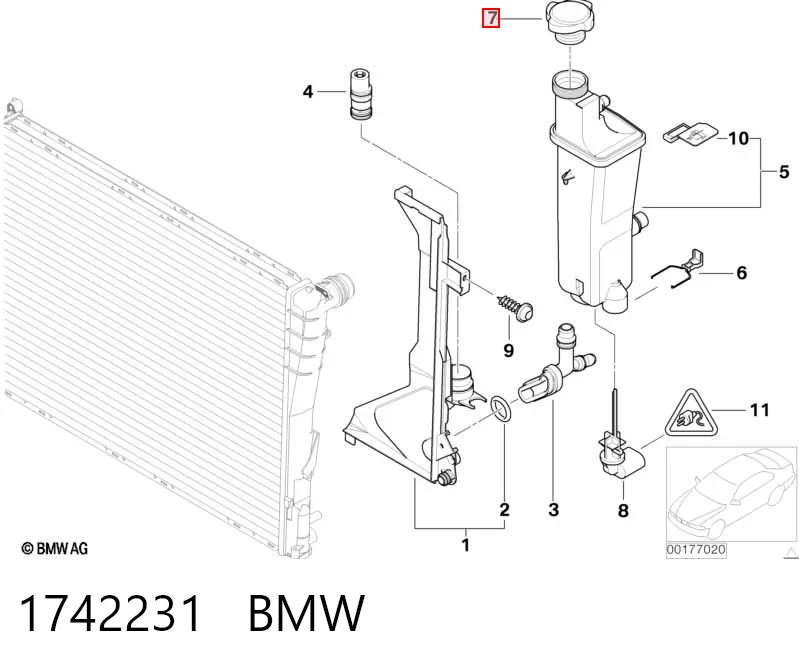 1742231 BMW Крышка бачка радиатора