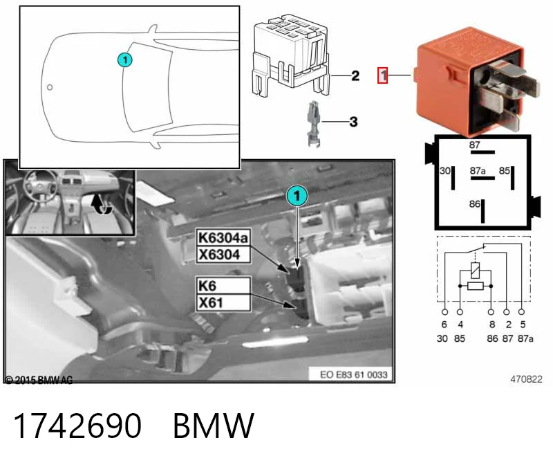 1742690 BMW Реле электрическое многофункциональное