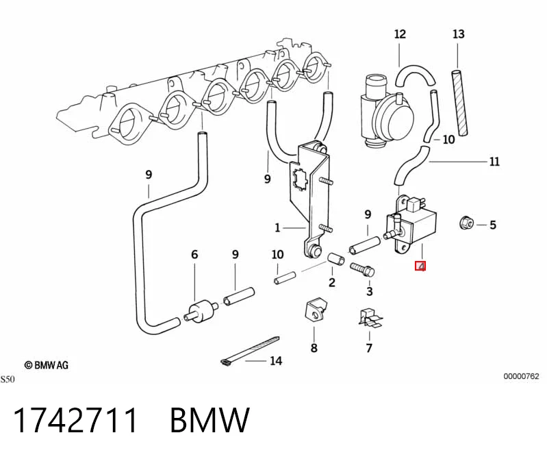 1742711 BMW Соленоид давления наддува