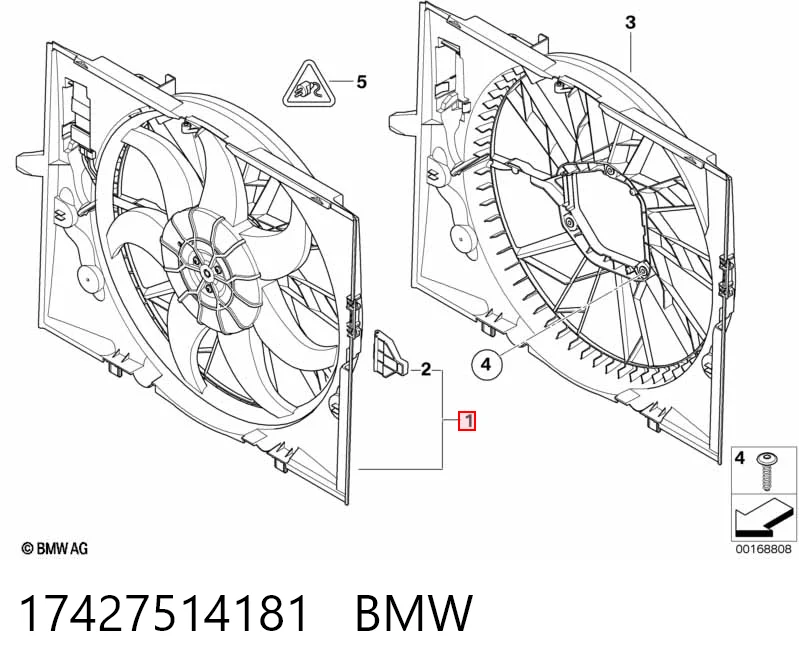 17427514181 BMW Диффузор радиатора охлаждения в сборе с мотором