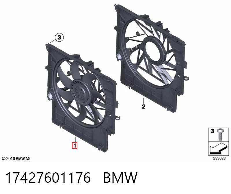 20X123W1 Polcar Диффузор радиатора охлаждения в сборе с мотором