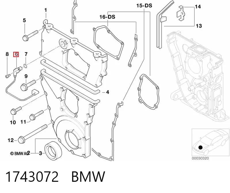 1743072 BMW Датчик распределительного вала