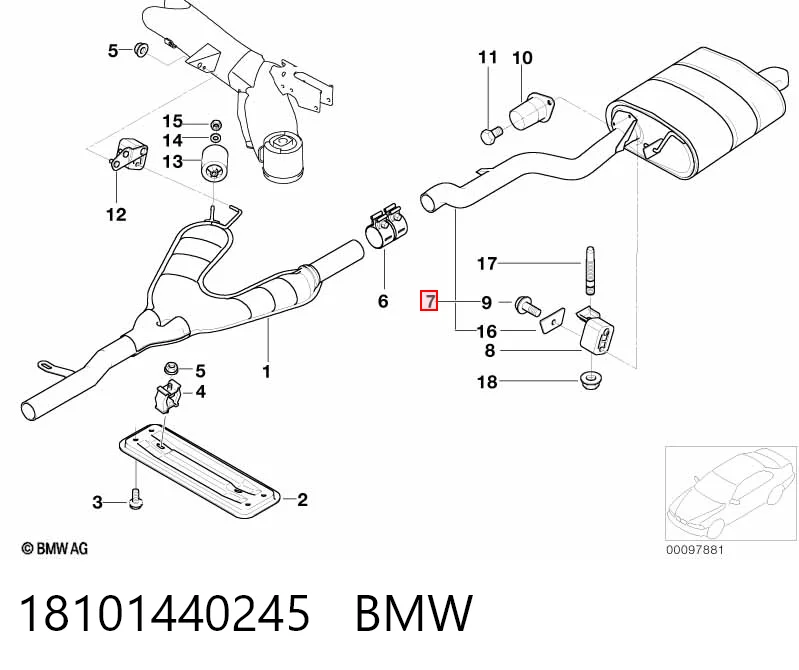  Глушитель задний BMW 5 