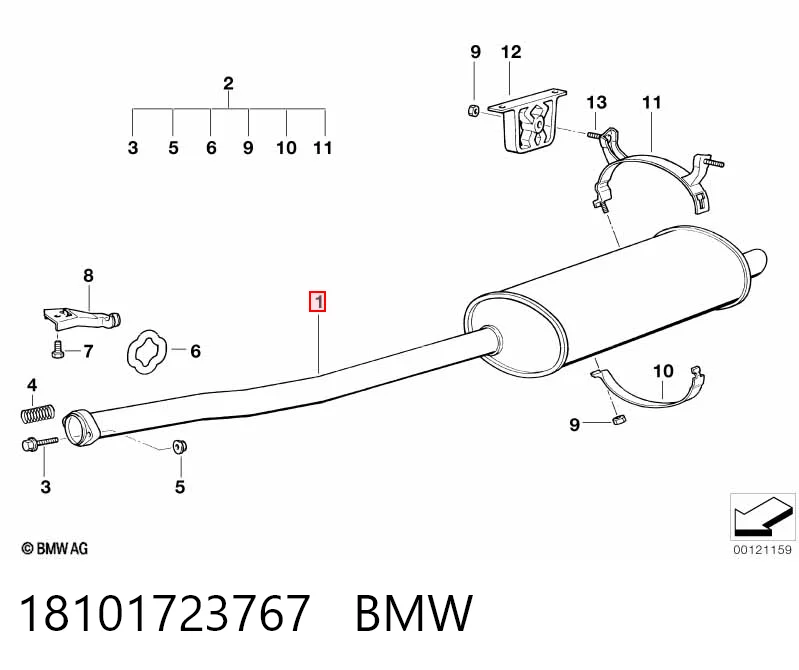  Глушитель задний BMW 3 