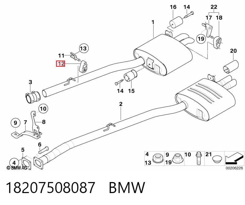 18207508087 BMW Хомут глушителя задний