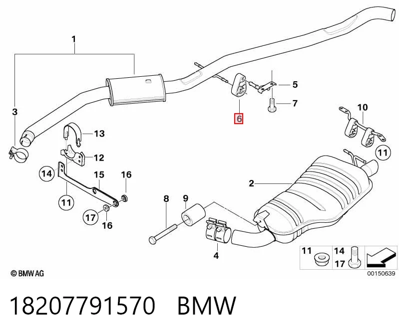 18207791570 BMW Крепление глушителя