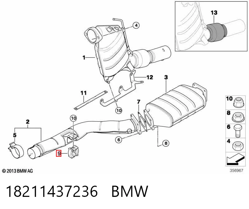 Подушка крепления глушителя BMW 3 седан (E46) (1998 - 2005) цена, от 4.75 USD