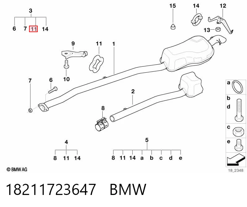 18211723647 BMW Крепление глушителя