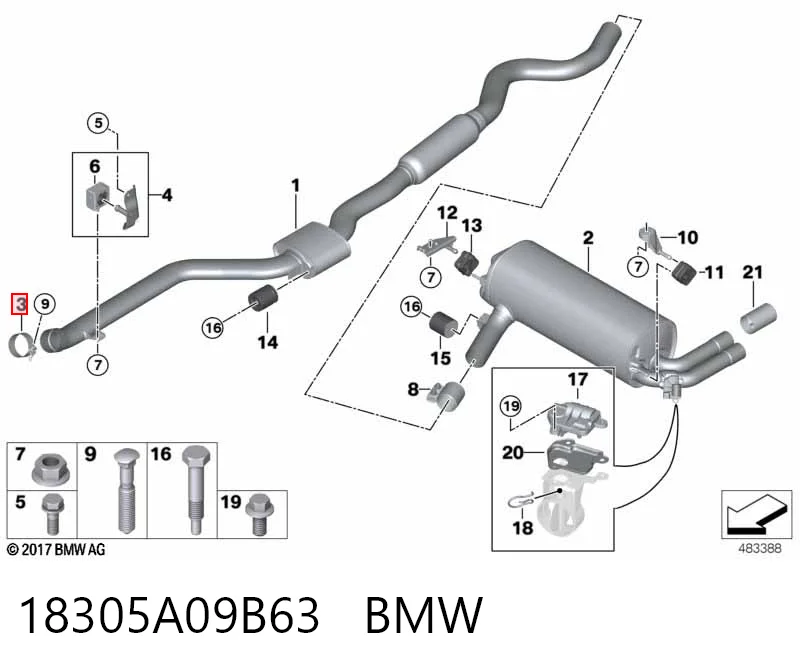 Соединительный хомут выпускного коллектора 9809148680 Peugeot/Citroen