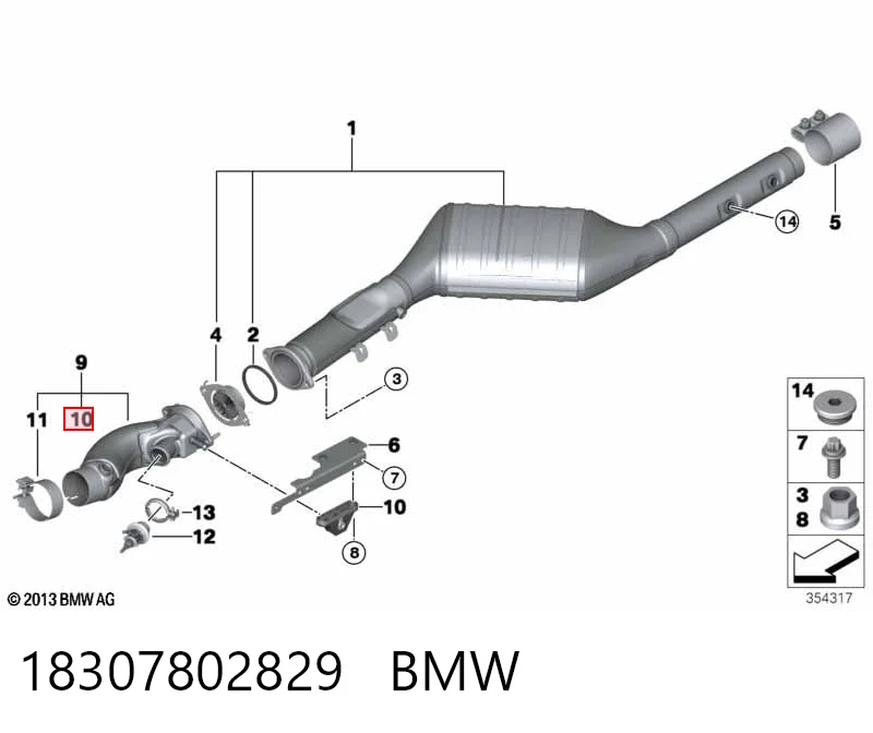 Хомут крепления глушителя передний BMW 7802829 цена, от 11.97 USD