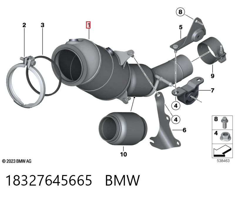 Каталитический нейтрализатор отработавших газов BMW 5 седан (F10) (2009 - 2016) цена, от 429.68 USD