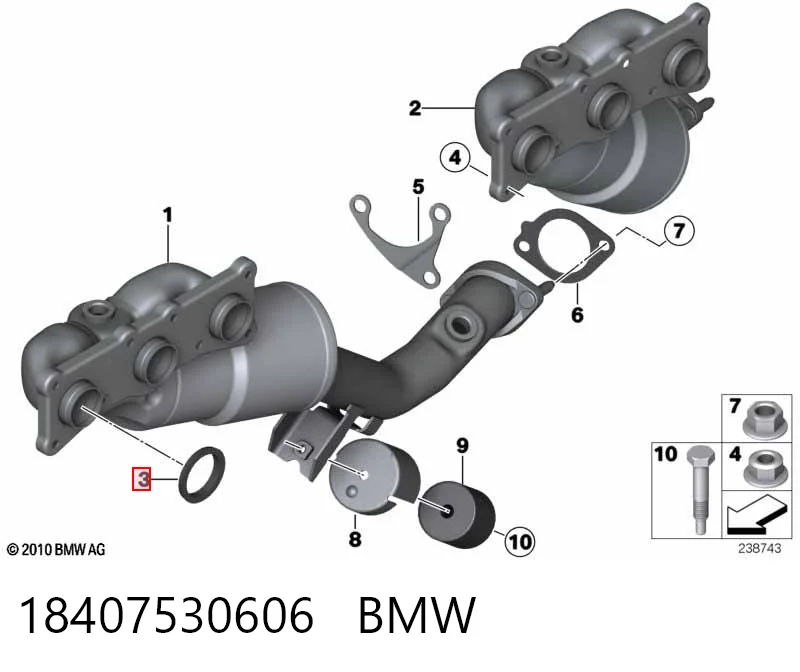 18407530606 BMW Прокладка коллектора выпуск