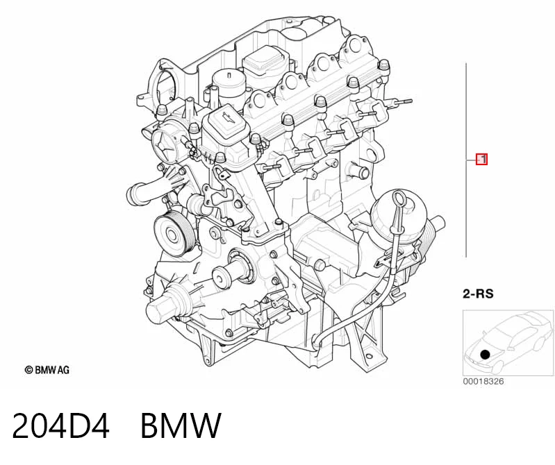 204D4 BMW Мотор в сборе