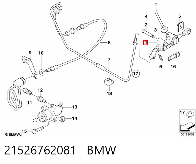 21526762081 BMW Цилиндр сцепления, главный