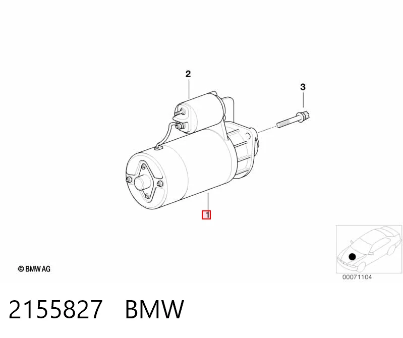 2155827 BMW Стартер автомобиля