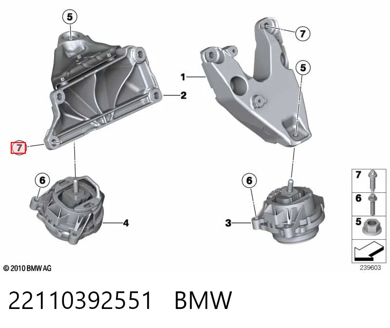 22110392551 BMW Болт кронштейна подушки двигателя