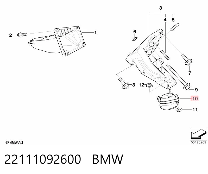 22111092600 BMW Правая подушка двигателя